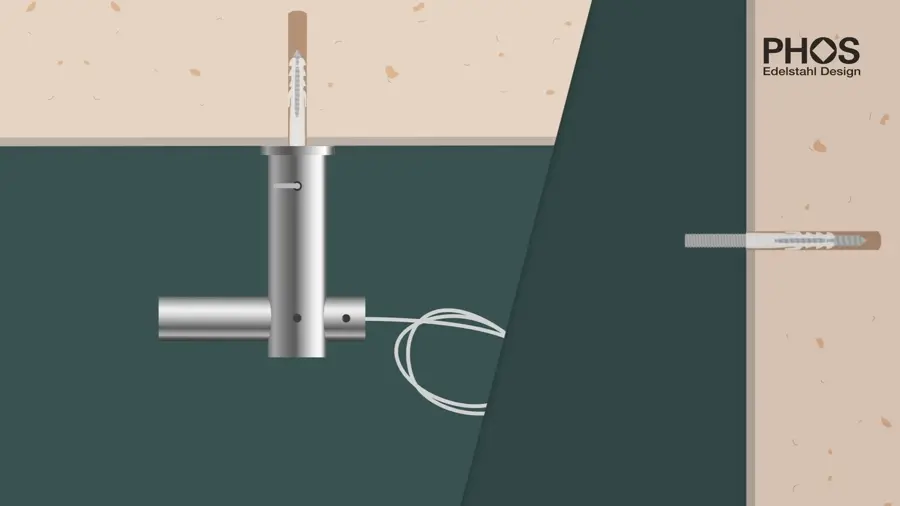 Standbild aus einer PHOS-Montageanimation: Seilspannsystem im Detail