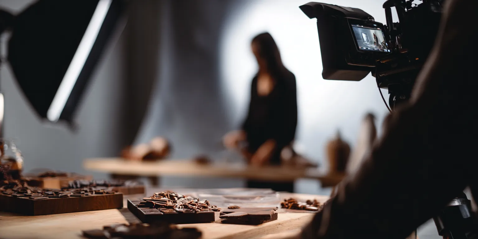 Hochwertige, klassische Social-Media-Inszenierung, Schokoladen-manufaktur